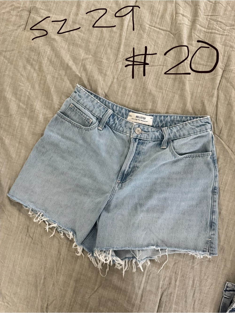Hollister Light Wash Denim Cutoff Shorts